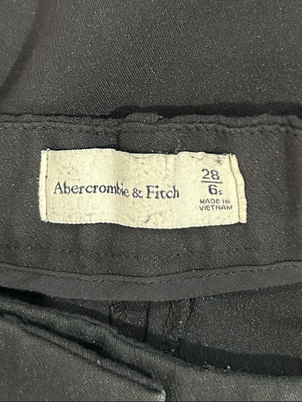 Abercrombie Sloan Tailored Wide Leg Pant Trousers Black Sz 28/6 Short High Rise - Picture 13 of 16